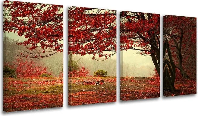 Obraz na stenu 4 dielny STROMY ST017E41