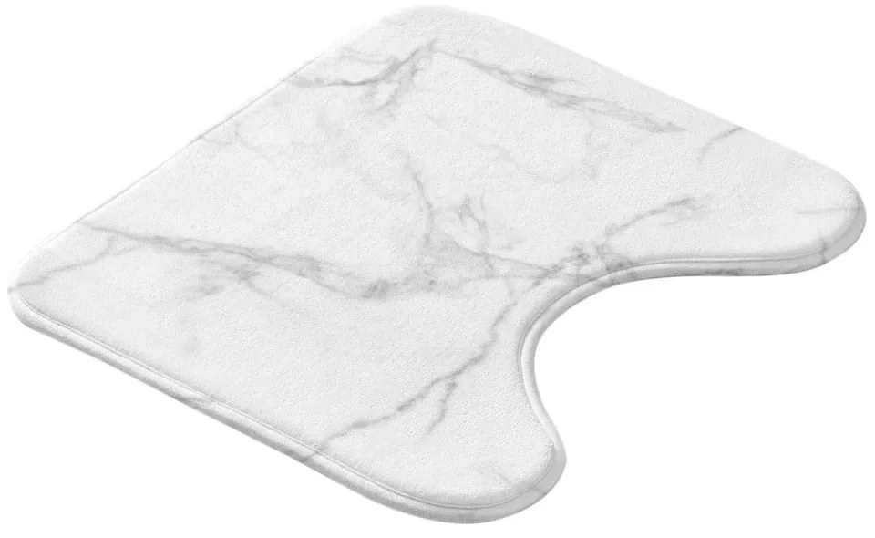 Biela/sivá WC kúpeľňová predložka 45x45 cm Marbre – douceur d'intérieur