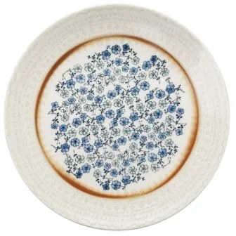 Jedálenská súprava 24 ks, modrá/béžová, porcelán