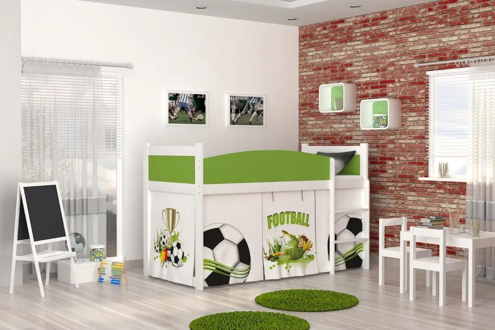GL Swing futbal 02 vyvýšená posteľ rošt + matrac zadarmo Farba: Zelená