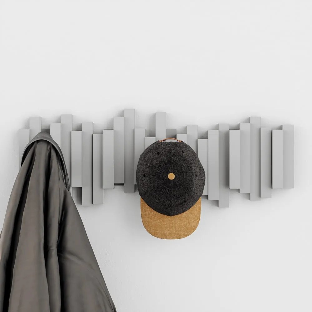 Sivý plastový nástenný vešiak Sticks - Umbra