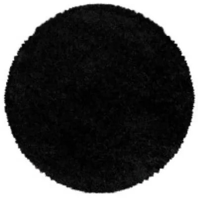 Kusový koberec Sydney Shaggy 3000 black kruh, 80x80 (priemer) kruh, čierna, obývacia izba, Ayyildiz