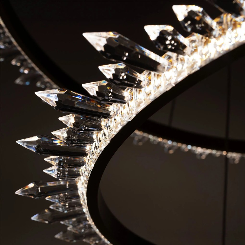 Toolight Toolight, LED krištáľové závesné svietidlo + diaľkové ovládanie APP1202-CP, zlatá, OSW-05480