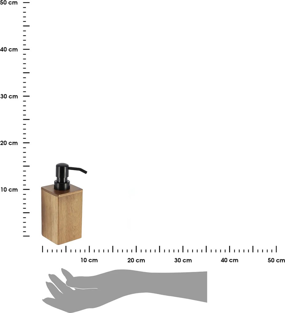 Dávkovač mydla Agath, hnedá/s čiernymi prvkami, 150 ml
