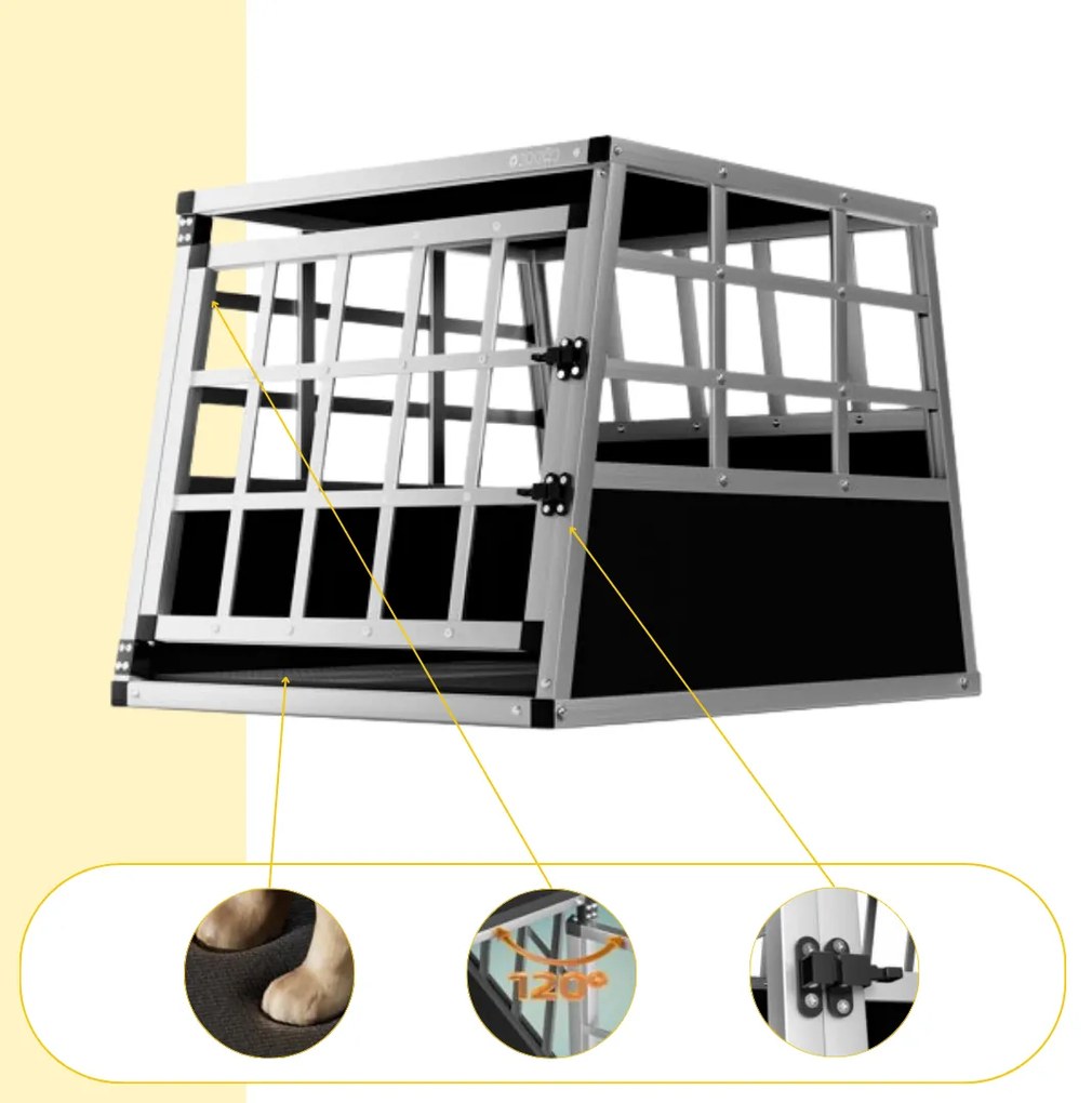 Prepravka pre psa BRUNO, 66x90x72cm, strieborná/čierna Jurhan