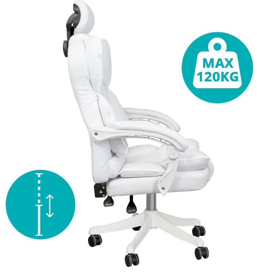 Lux riaditeľská otočná stolička, rôzne farby- biela