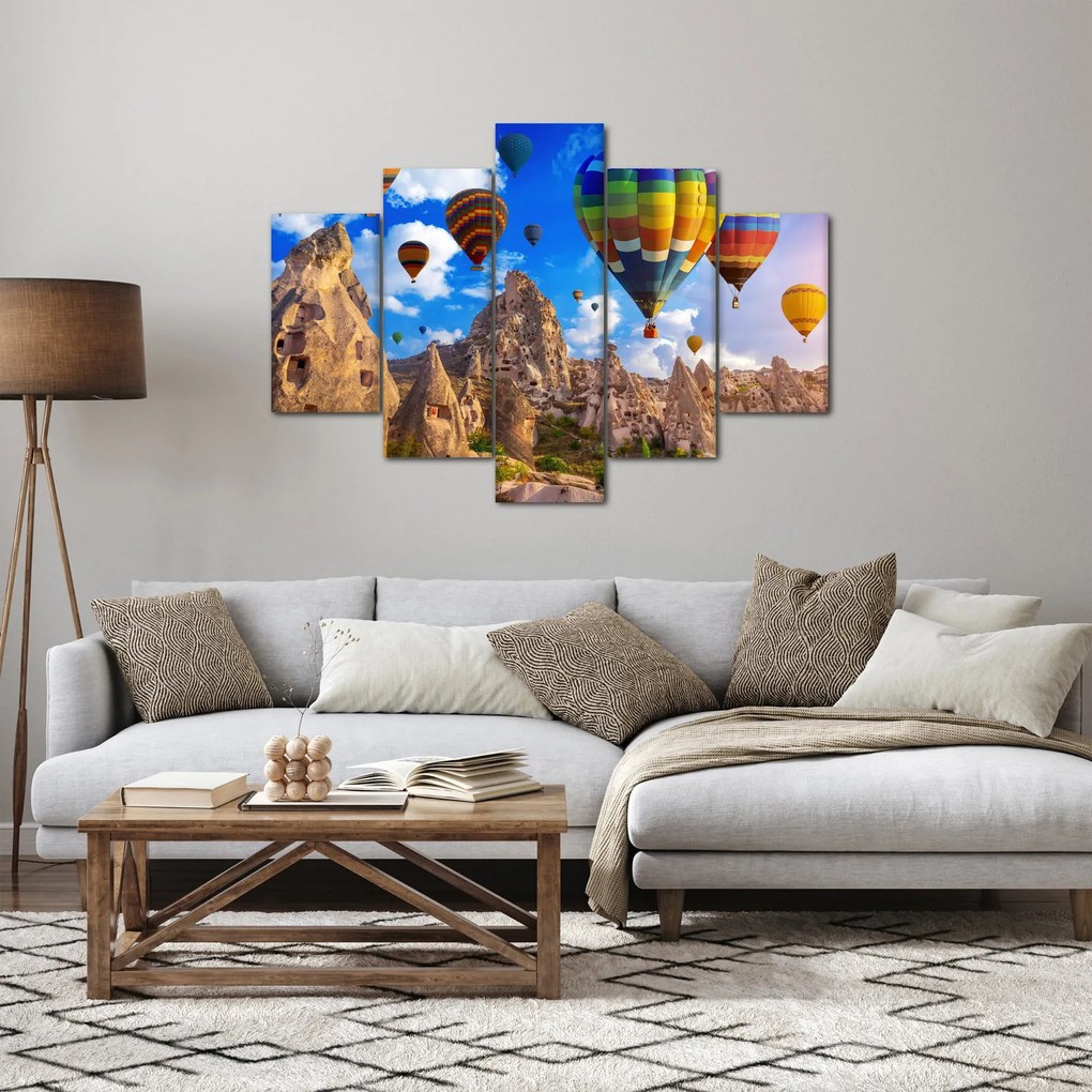 Obraz - Teplovzdušné balóny, Cappadocia, Turkey. (150x105 cm)