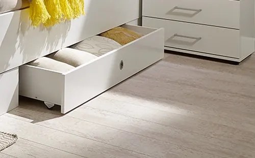 Posteľ s nočnými stolíkmi Cheep 180x200 cm, biela/grafit