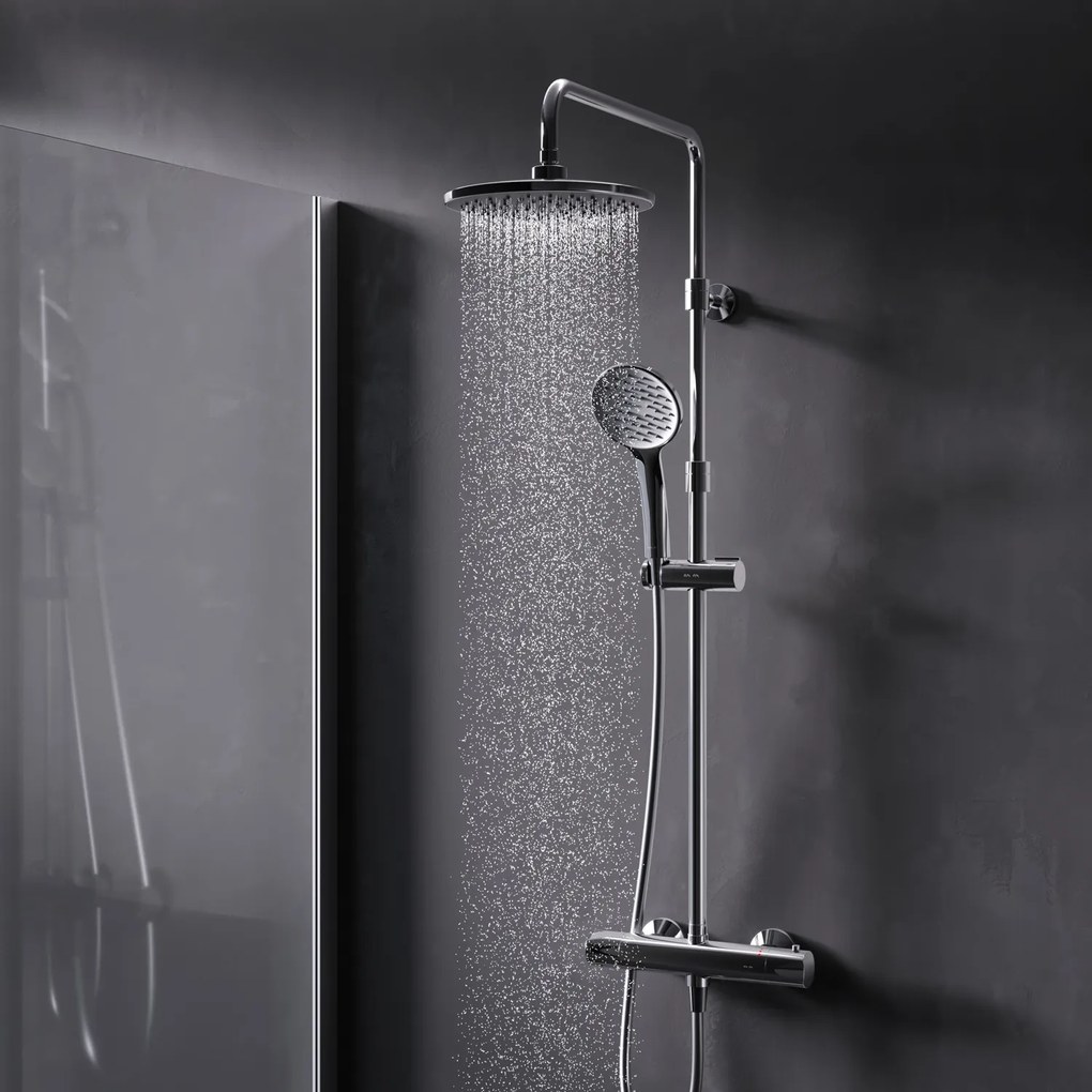 Sprchový systém AM.PM Hit F07TA400 s termostatickou sprchovou batériou, chróm