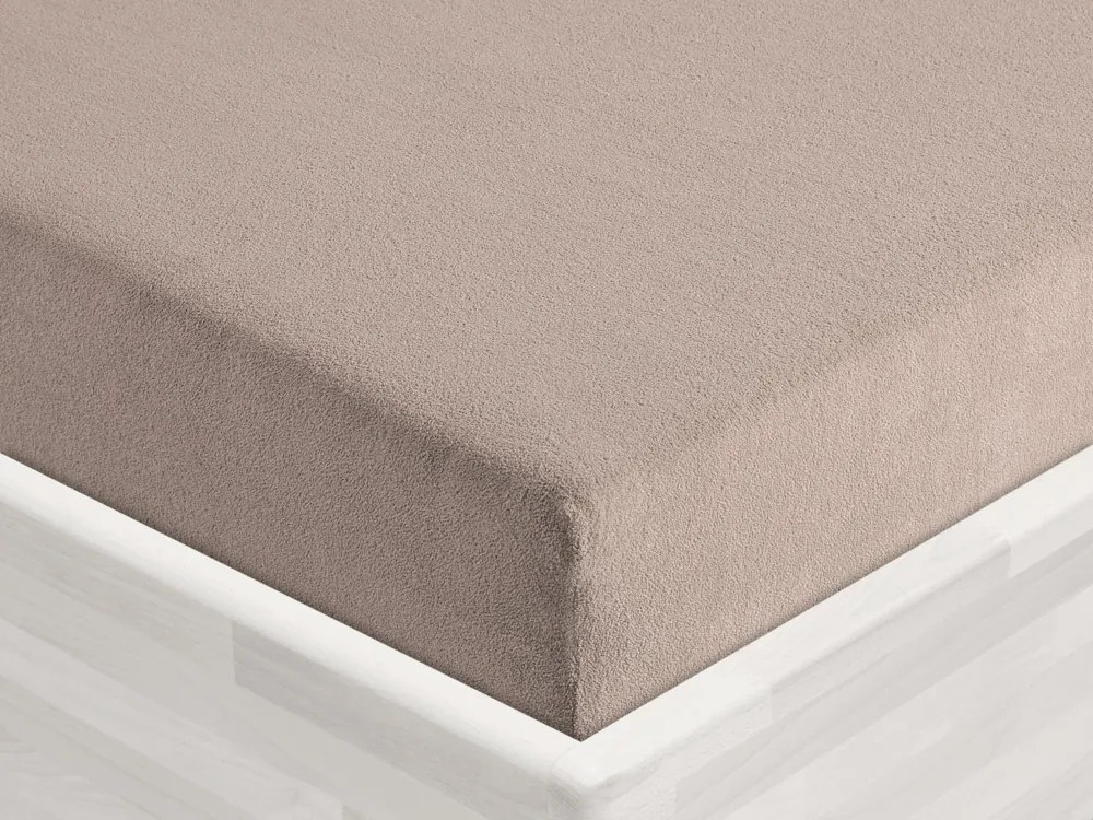 Detské froté napínacie prestieradlo do postieľky FR-027 Sivohnedé 70 x 140 x 10 cm - do postieľky