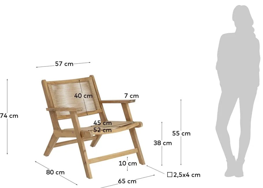 Záhradné kreslo z akáciového dreva Kave Home Geralda
