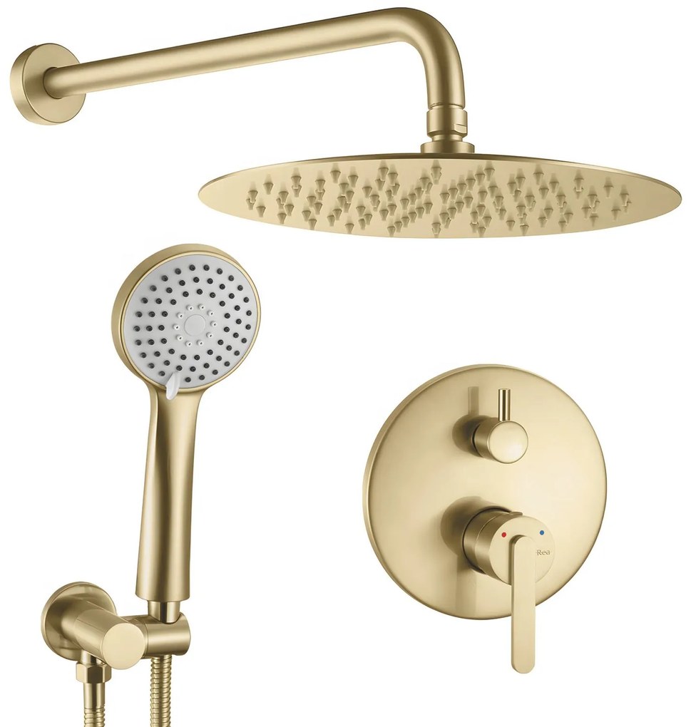Rea Ontario, podomietková sprchová súprava s I-Box montážnym systémom, zlatá matná, REA-P5502