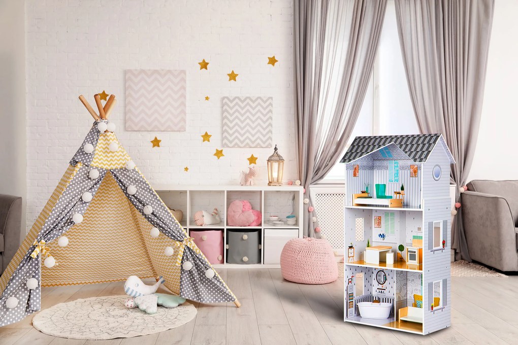 EcoToys Drevený domček pre bábiky - Grace Residence