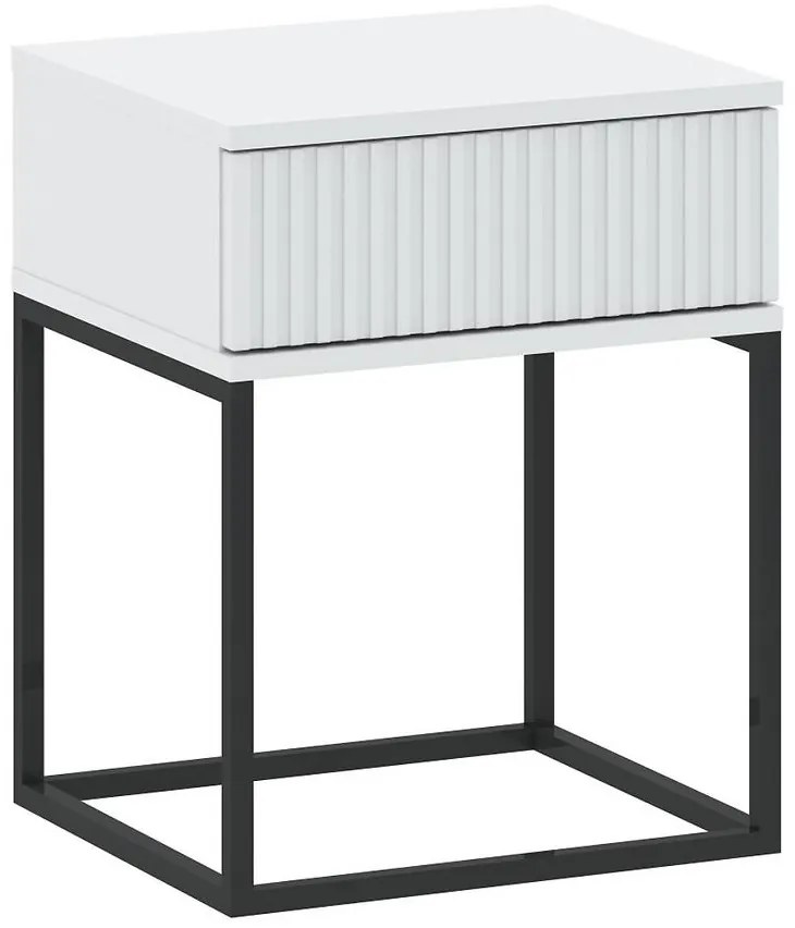 Nočný stolík 1S nízky-40 bez rukovätí biela