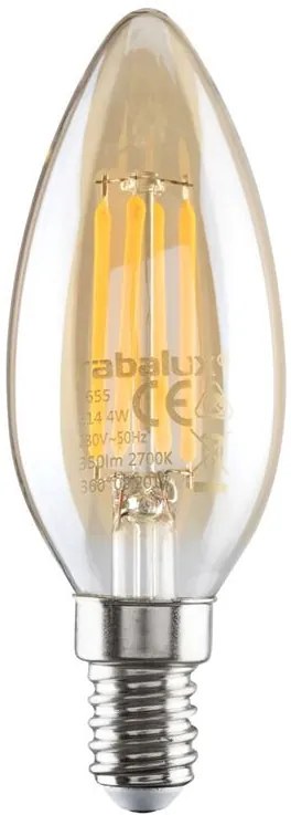 LED žiarovka Vintage E14, 4W, 350 lm, Teplá biela 2700K
