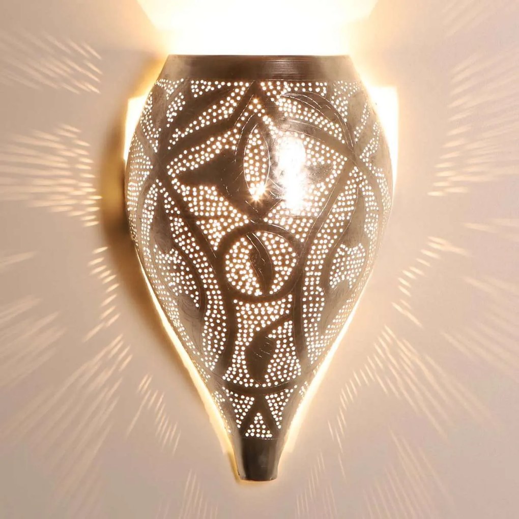 Marocká strieborná nástenná lampa Matin