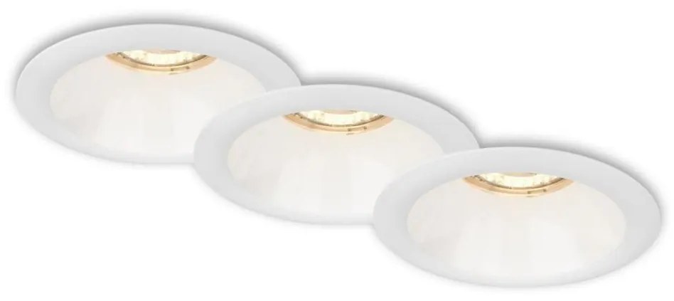 Brilo - SADA 3x Kúpeľňové podhľadové svietidlo 1xGU10/9W/230V IP23 biela