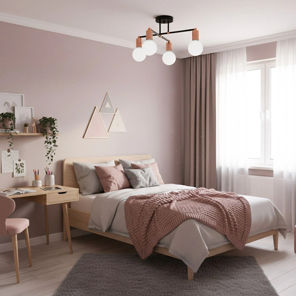 Toolight - závesná lampa E27 60W 392200, ružové-zlato, OSW-04014