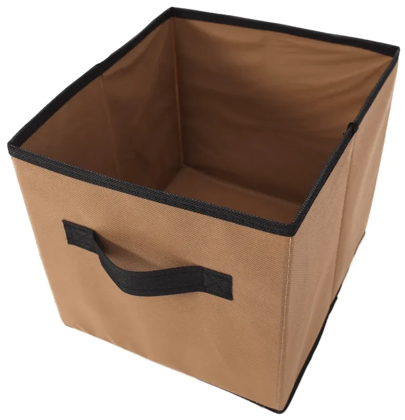 Viacúčelový regál s látkovými boxami Camilo Typ 2 - čierna / hnedá / sivá