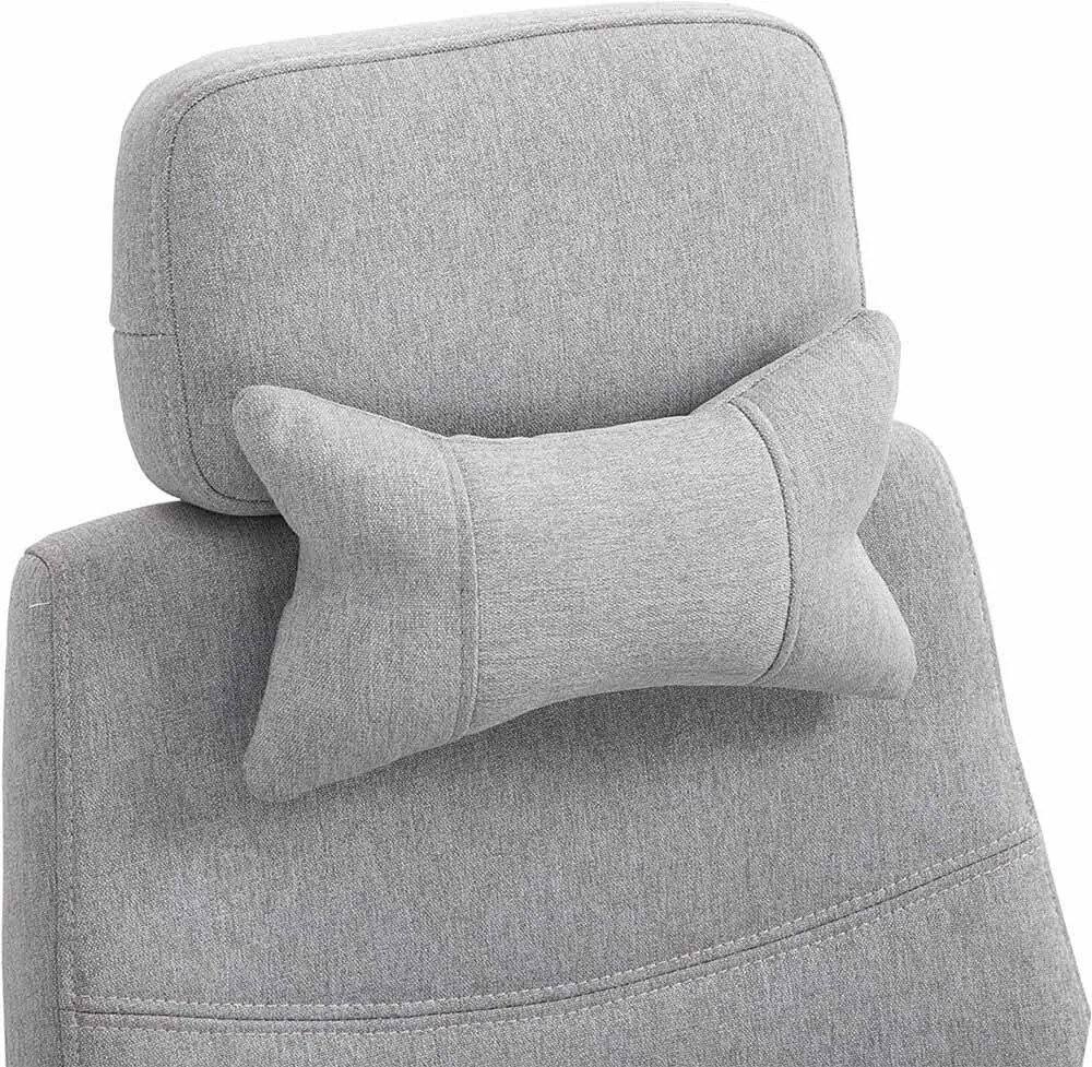 Kancelárska otočná stolička s opierkou hlavy - rôzne farby, svetlosivá