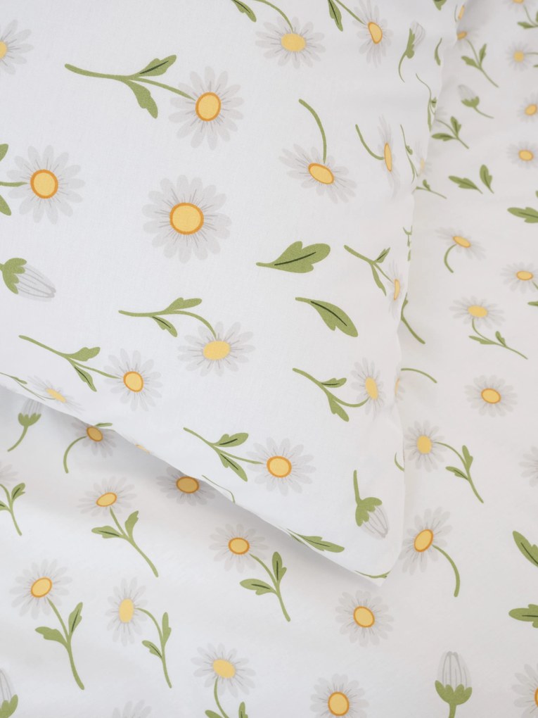 Bavlnené obliečky Renforcé - Sedmokrásky biele