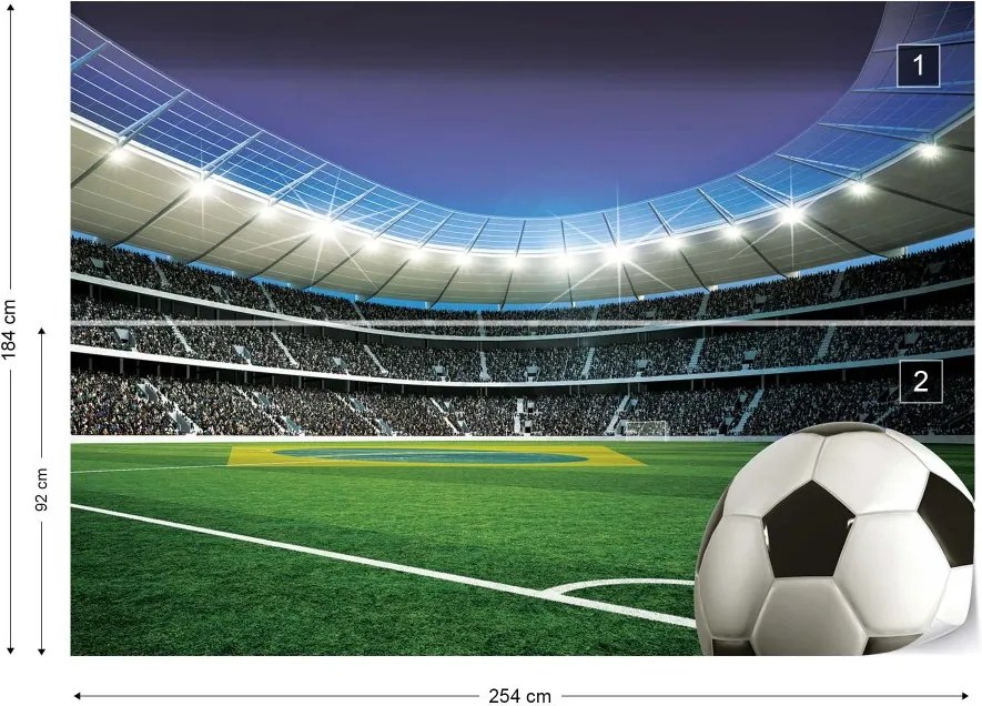 GLIX Fototapeta - Football Stadium Vliesová tapeta  - 254x184 cm