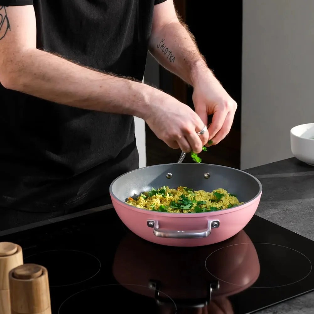 Wok hliníková panvica s pokrievkou/s nepriľnavým povrchom ø 28 cm Meda 3.0 – FABINI
