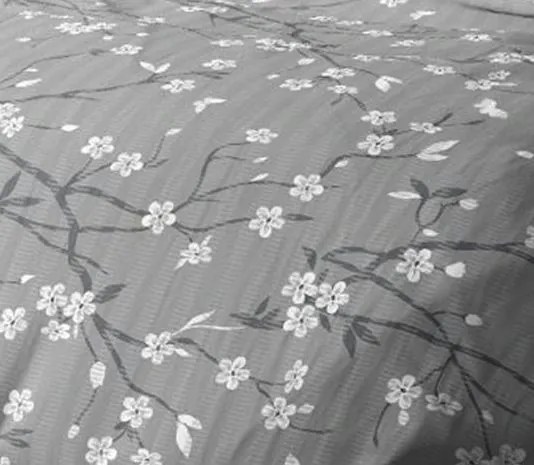 Krepové bavlnené obliečky Homa BERMAL GREY MEADOW 2-dielna sada 140x200 cm