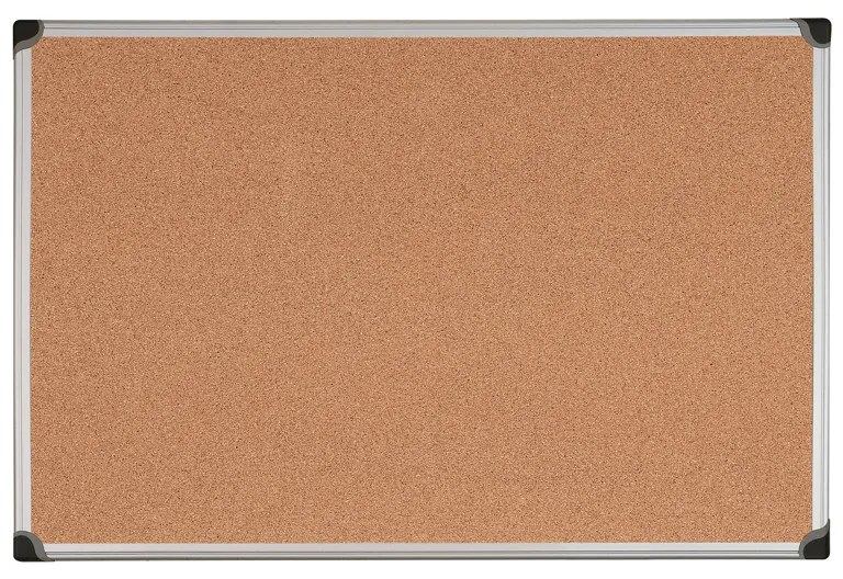 Korková nástenka, 1500 x 1000 mm, eloxovaný rám
