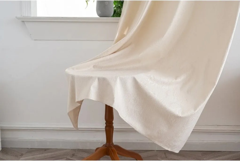 Zatemňovaci záves DUNES VELVET 140x250 cm, krémový Zavesenie: Kovové krúžky