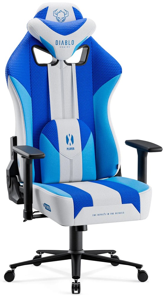 Látkové herné kreslo Diablo X-Player 2.0 Normal Size, Frost White/ bielé