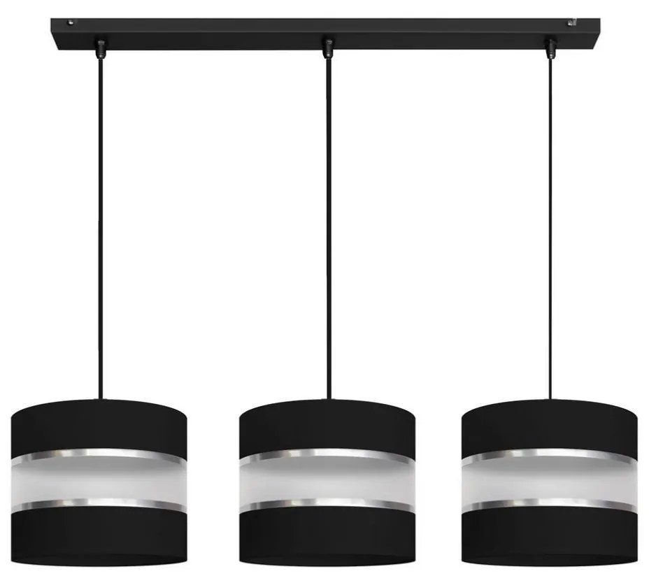 Luster na lanku HELEN 3xE27/15W/230V čierna