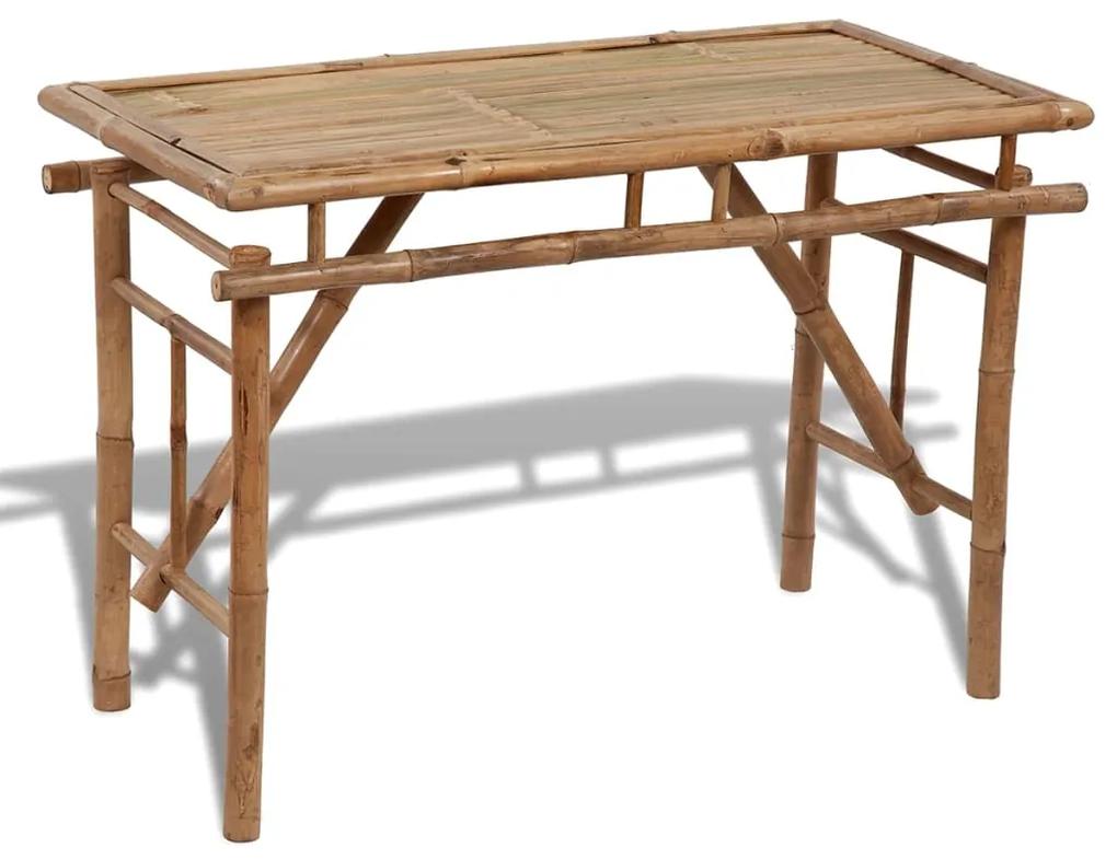 vidaXL Skladací záhradný stôl 120x50x77 cm, bambus