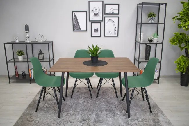 Jedálenská stolička OSAKA zelená (čierne nohy)