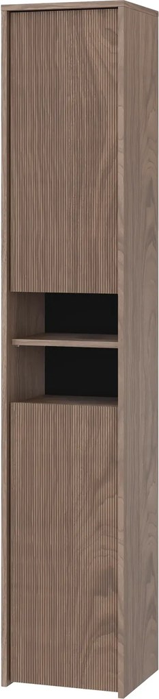 Vysoká závěsná koupelnová skříňka Pezzo 34 cm ořech