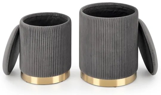 SADA 2x Taburet MONTY pr. 36/66 cm šedá/zlatá