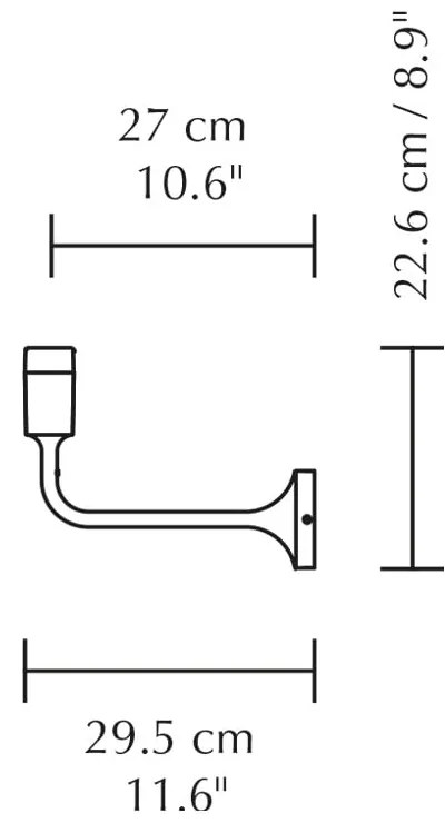 Kovové nástenné svietidlo bez tienidla v striebornej farbe Santé – UMAGE