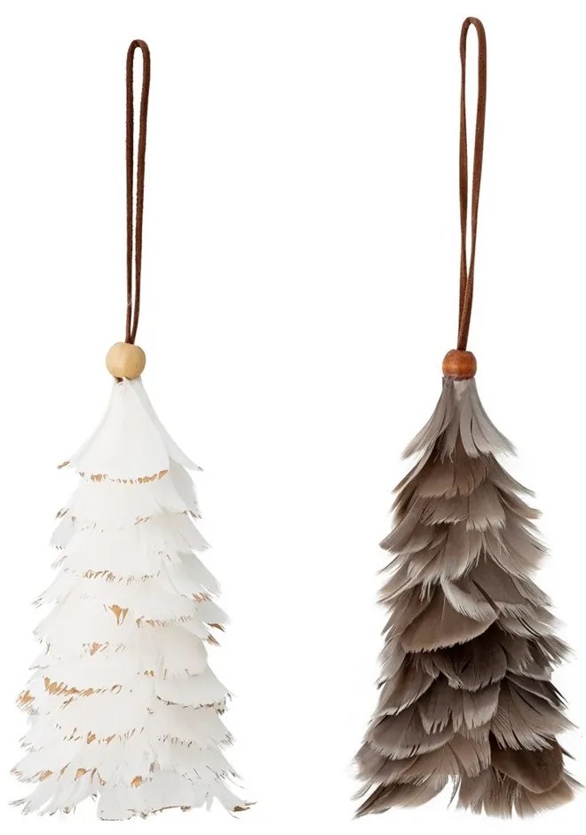 Bloomingville Dekoračné stromčeky Feather na zavesenie SET/2ks