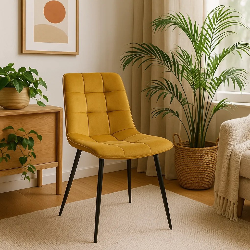 PROXIMA.store - Čalúnená jedálenska stolička PERU FARBA: tyrkysová, FARBA NÔH: čierna