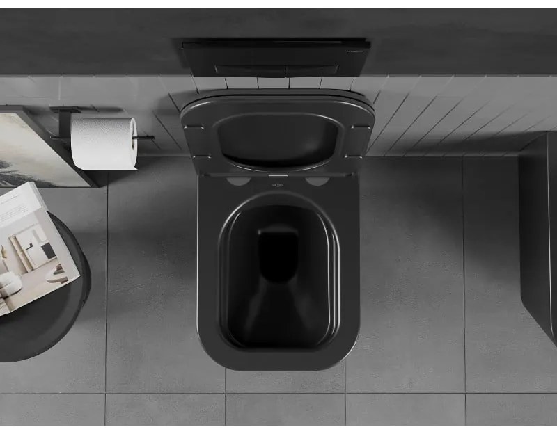 Mexen TEO Rimless závesná wc misa, 51 x 34 cm, čierna matná, 3385XX85