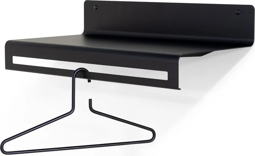 Čierny kovový nástenný vešiak s poličkou 60 cm Sway – Spinder Design