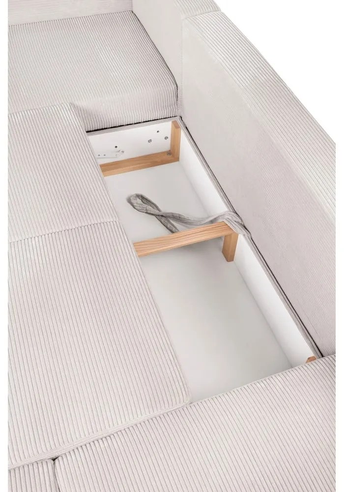 Béžová menčestrová rozkladacia rohová pohovka (pravý roh/do tvaru "U") Tori – Bonami Selection