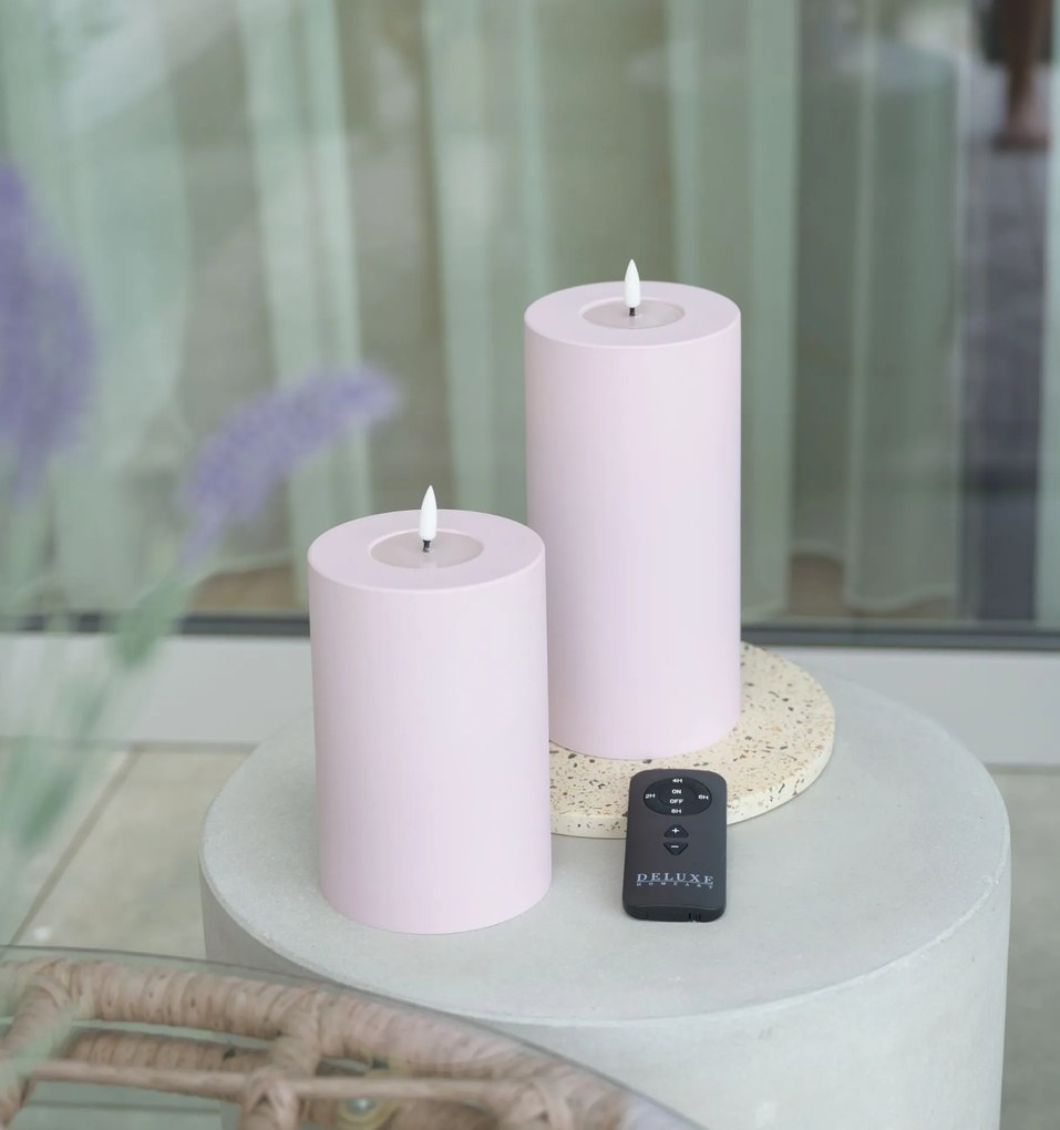 DeluxeHomeart Vonkajšia LED sviečka Dusty Pink 20 cm