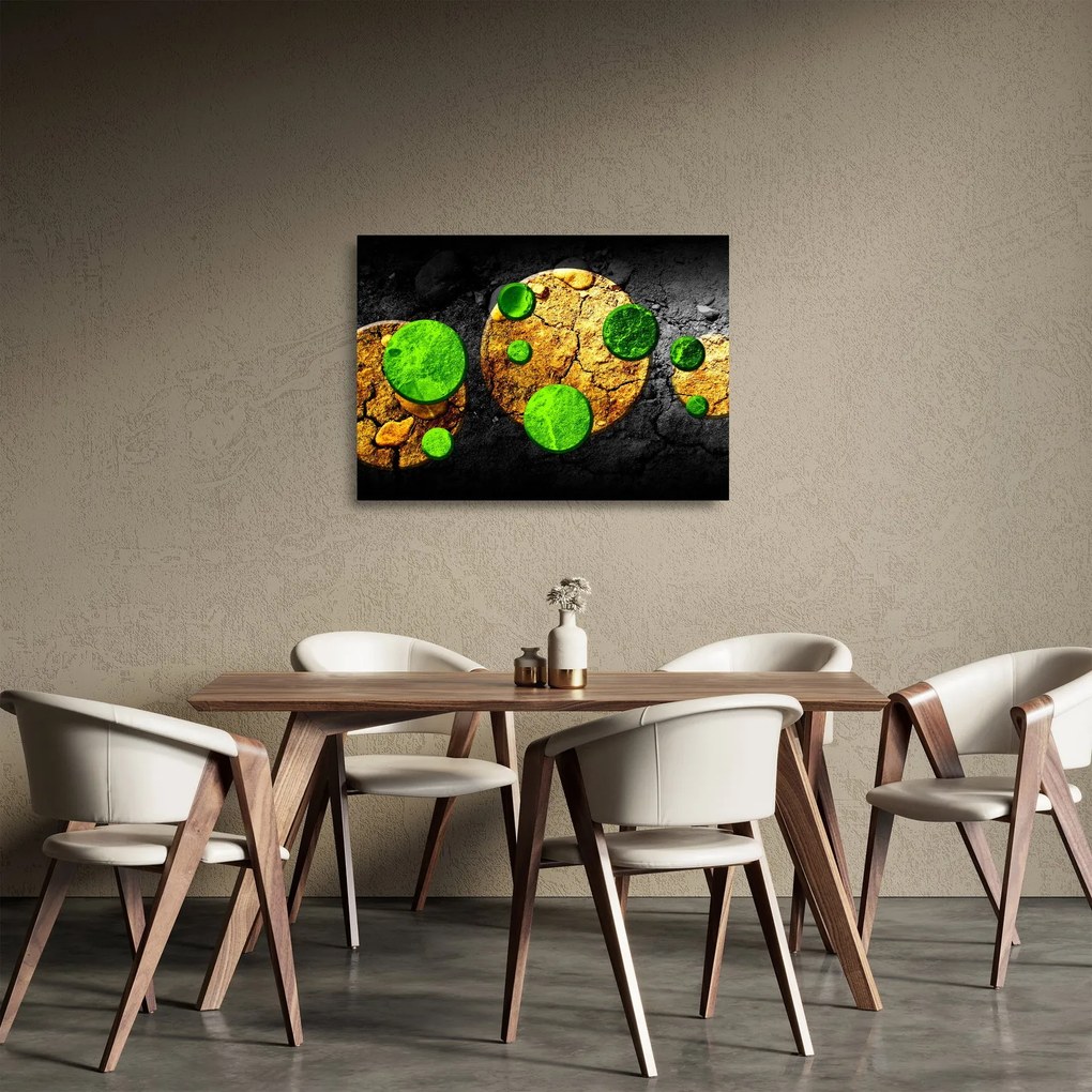 Sklenený obraz abstrakcie - Guľa (70x50 cm)