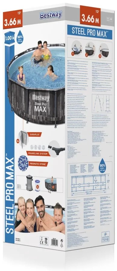 Bazén Steel Pro Max Wood 366x100 cm Bestway - 5614X