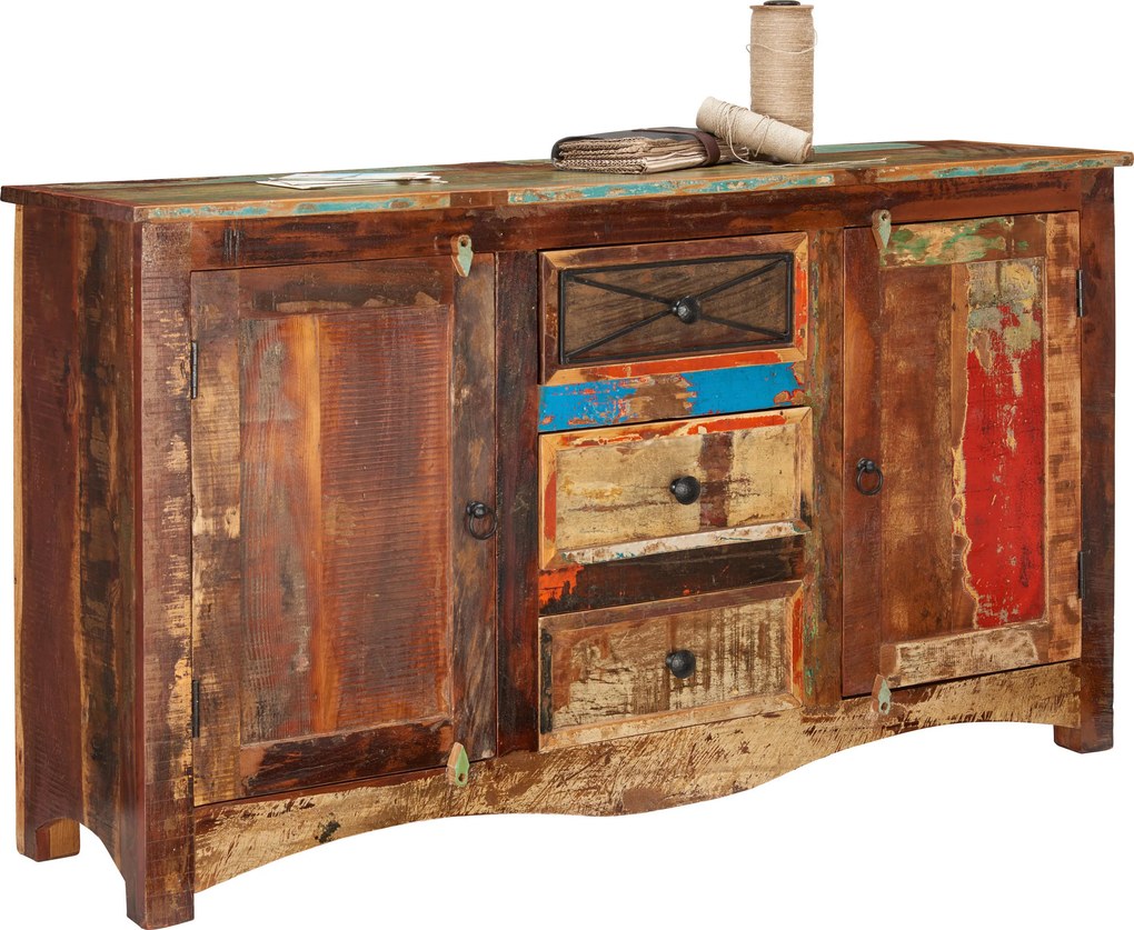 XXXLutz KOMODA, recyklované drevo, viacfarebná, 150/85/40 cm Landscape - Komody - 000377002003