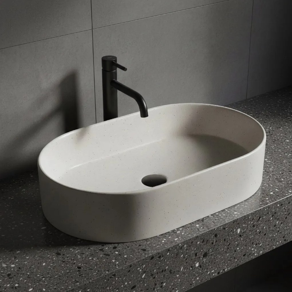 Rea Nadia, umývadlo na dosku 610x385x120 mm, imitácia kameňa, REA-U7341