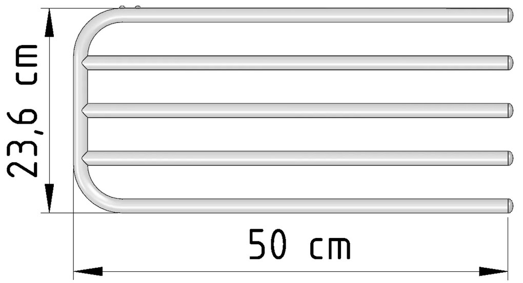 Aqualine Aqualine, Sušiak 4 uterákov na vykurovacie telesá, univerzálne upínanie, dĺžka 50cm, biela, 25-03-SV450