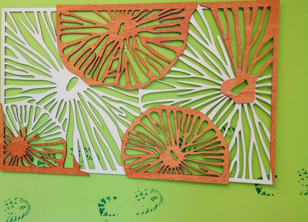SENTOP | Vyrezávaný obraz na stenu z drevenej preglejky orange 3D efekt KODJAK I SENTOP PR0299 5 casti