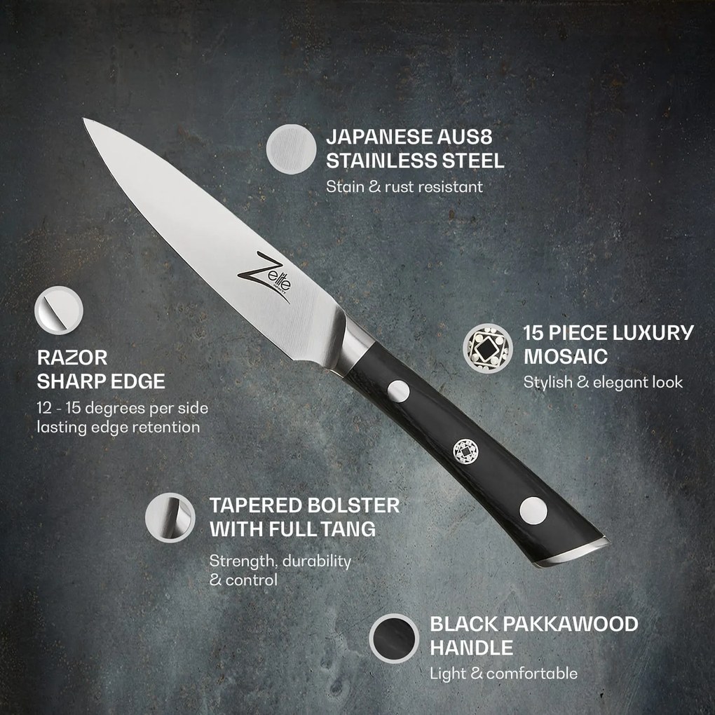 Razor-Edge, 4" nôž na lúpanie, 59 HRC, nehrdzavejúce oceľ